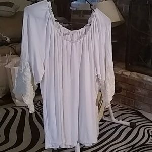 Wrangler white blouse Size xlarge  lace sleeve